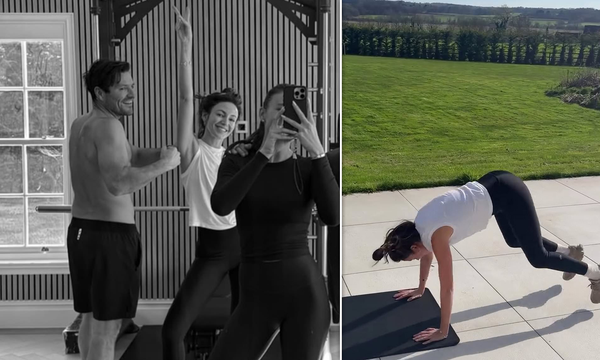 Michelle Keegan passa por um teste intensivo enquanto ela suava com o marido sem camisa, Mark Wright